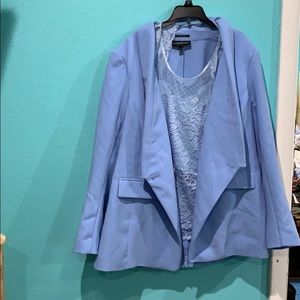 Baby Blue stretchy blazer w/ matching lace top